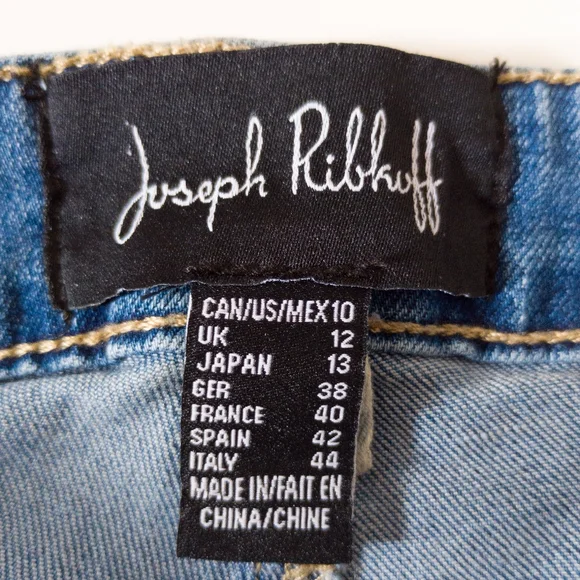 Joseph Ribkoff Patchwork Jeans Blue Size 10 - Picture 5 of 10